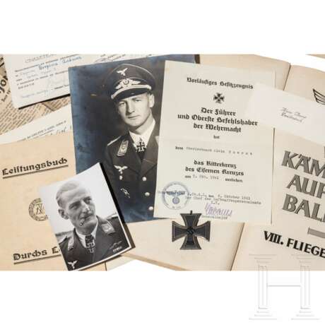 Schwerterträger Major Alwin Boerst - vorläufiges Besitzzeugnis zum Ritterkreuz und Dokumente - фото 1