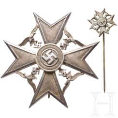 Spanienkreuz in Silber, Meybauer-Fertigung, mit Miniatur, im Etui