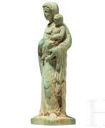 Art ancien et fouilles. Statuette der Gottesmutter mit Kind, Bein, byzantinisch, 13. - 14. Jhdt.
