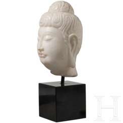 Kopf des Shakyamuni-Buddhas aus Marmor, China, Tang-Dynastie
