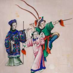 Ein Paar Temperabilder auf Reispapier, China, 18. Jhdt.