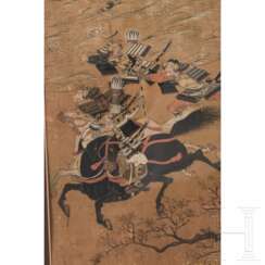 Rasende Samurai, Rimpa-Blattgoldmalerei, Japan, Edo-/Meiji-Periode