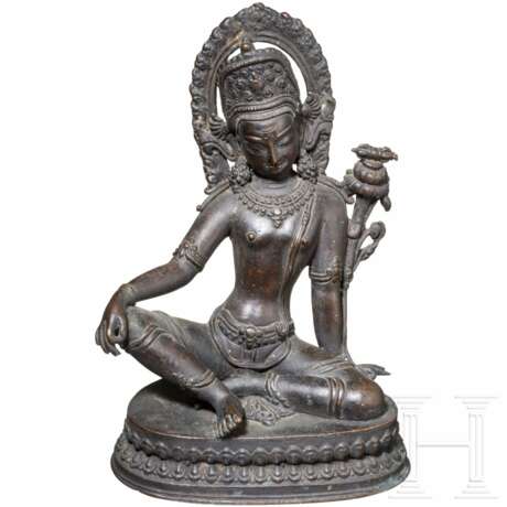Bronzestatuette der Indra, Nepal, spätes 19. Jhdt. - Foto 1