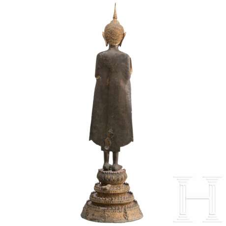 Stehender Buddha aus Bronze, Thailand, 19. Jhdt. - photo 1
