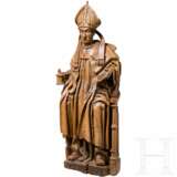Skulptur eines thronenden Bischofs, rheinländisch, 1. Hälfte 16. Jhdt. - Foto 1
