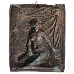 Kleine Bronzetafel mit weiblichem Akt, flämisch, 1. Hälfte 17. Jhdt.