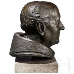 Bronzener Portraitkopf des Papstes Paul VI., München, 2. Hälfte 20. Jhdt.
