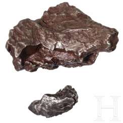 Zwei Eisen-Meteorite, gefunden in Namibia bzw. Sibirien, 1838/1947