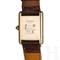 Cartier-Tank-Armbanduhr mit Ziffernblatt im Lapislazuli-Stil, Louis Cartier