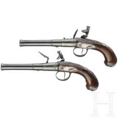 Ein Paar Queen Anne-Pistolen, T. Richards in Birmingham, um 1740