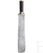 Cutlery. Silbermontiertes Vorlegemesser mit Griff aus Steinbockhorn, süddeutsch, 16. Jhdt.