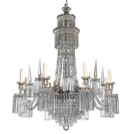 A PAIR OF VICTORIAN CUT-CRYSTAL EIGHT-LIGHT WATERFALL CHANDELIERS - фото 9