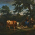 ADRIAEN VAN DE VELDE (AMSTERDAM 1636-1672) - Marchandises aux enchères