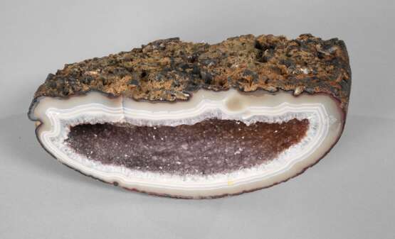 Achatgeode mit Amethyst - Foto 1