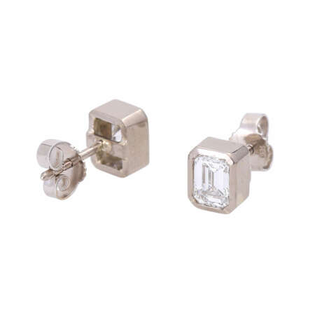 Paar Diamantohrstecker zusammen ca. 1,3 ct, - Foto 3