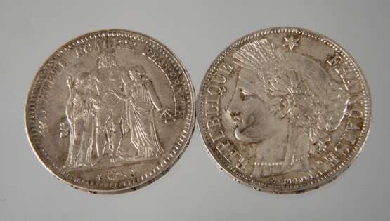 Zwei Silbermünzen Frankreich - Foto 1