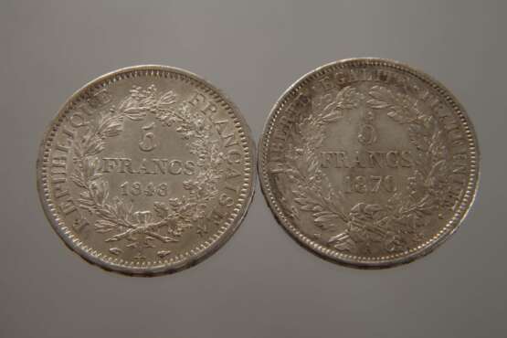 Zwei Silbermünzen Frankreich - Foto 3