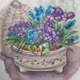 Фиалки Watercolor paper Watercolor on paper алла прима Flower still life Ukraine 2024 - photo 1
