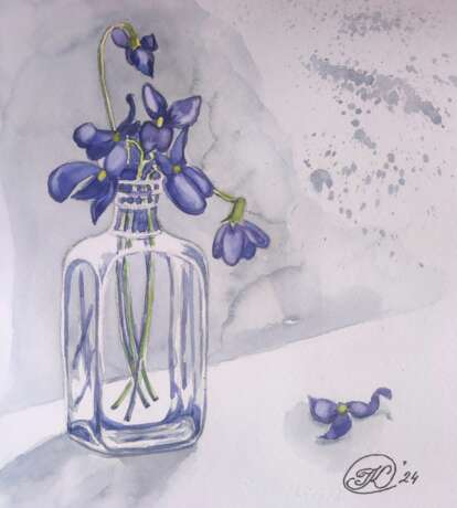 Весенние цветы Акварельная бумага Акварельная живопись Цветочный натюрморт Украина 2024 г. - фото 1