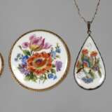 Vier Schmuckteile mit Porzellanmalerei Meissen - Foto 1