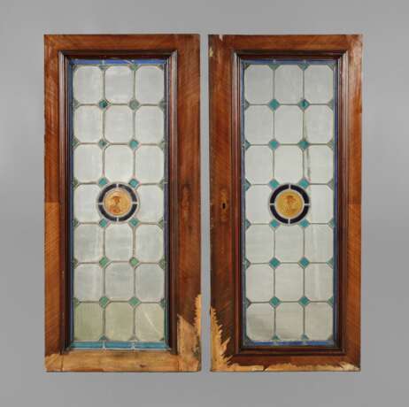 Paar Bleiglasfenster Historismus - фото 1