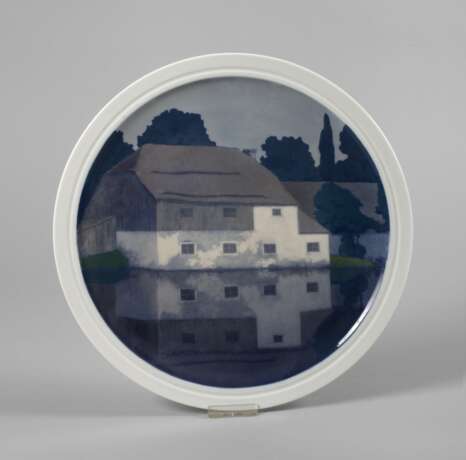 Meissen Ansichtenplatte Wassermühle mit Reflektion - photo 1