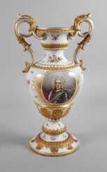Meissen große Prunkvase Portrait August der Starke