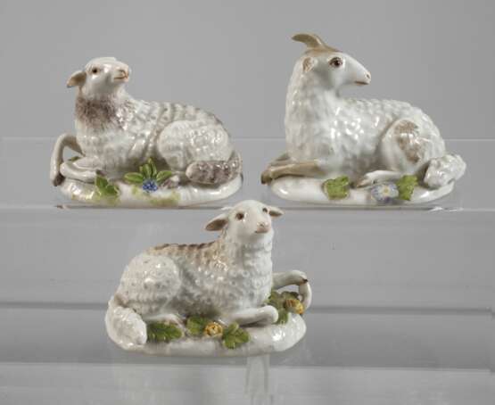 Meissen Miniatur-Widder und zwei Miniatur-Schafe - фото 1