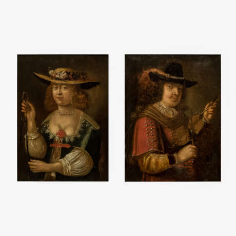 MALER des 17./18. Jahrhundert (wohl Norddeutschland), Paar Portraits, - photo 1