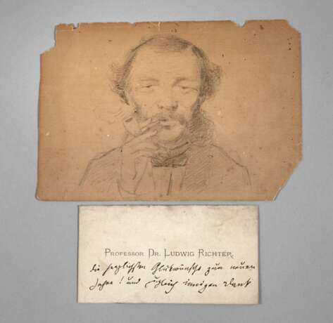 Prof. Ludwig Richter Autograph auf Visitenkarte - Foto 1
