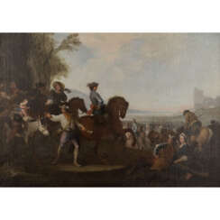 RUGENDAS, GEORG PHILIPP I, ZUGESCHRIEBEN (1666-1742), "Reiterzug vor der Schlacht",