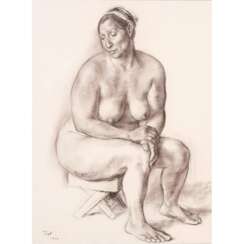 ZUNIGA, FRANCISCO (1912-1998, mexikanischer Künstler), "Seated Nude - sitzender weiblicher Akt",