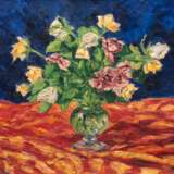 Gerber, Louis (1873-1958, Schweizer Maler) "Blumenstilleben mit Rosen in der Vase", Öl/Lw., monogr. und dat. `30 u.l., verso bez., 60x68 cm, Rahmen - photo 1