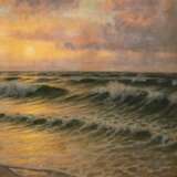 Schreiber, H. "Sonnenuntergang am Meer", Öl/ Lw./ Platte, sign. u.r., 79x70 cm, ungerahmt - Foto 1