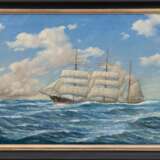 Pfeiffer, G. "Segelschiff auf großer Fahrt", Öl/ Lw., sign. u.l. und dat. 1948, 60x90 cm, Rahmen - photo 1