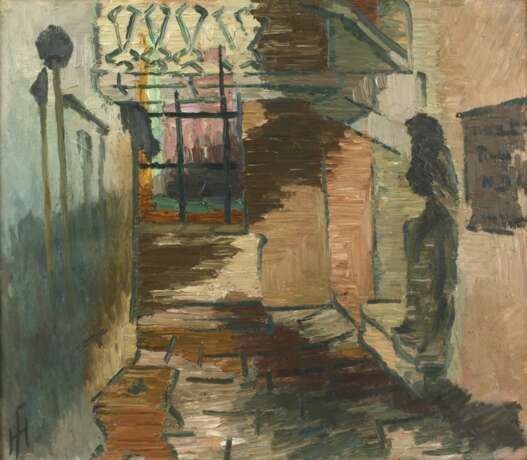 Expressionist, Ansicht einer Gasse - photo 1