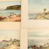 Kühl, Richard (1892 - 1976 Stettin) Konv. 4 Aquarelle, dabei "Darßlandschaft", "Windflüchter", und 2x "Binzer Bucht" , sign. und teilweise dat., je 15x23 cm, ungerahm… - фото 1