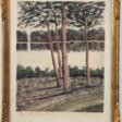 Martens, H. &amp;quot;Am Grunewaldsee&amp;quot;, kolorierte Radierung, 18,5x15 cm, hinter Glas und Rahmen - Marchandises aux enchères