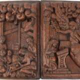 Paar Reliefs "Verkündung" und "Heilige Familie", Holland um 1600, Eiche geschnitzt, inaktiver Anobienbefall, je ca. 33x20 cm - фото 1