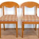 2 Biedermeier-Stühle, Birke, Schaufellehne, Gebrauchspuren, 75x42x43 cm - фото 1