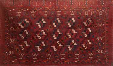 Turkmen Yomut Tasche, braungrundig mit ornamentalem Muster, 88x154 cm