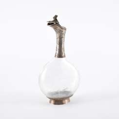V. fils Boivin. UNUSUAL SILVER DECANTER WITH CROCODILE AND FISH