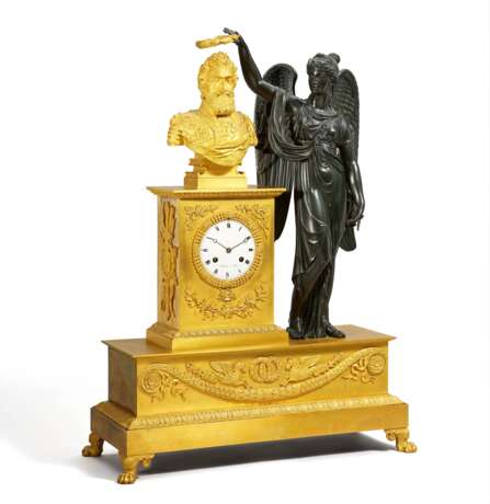 Louis Lagrange. BRONZE MONUMENTAL PENDULUM CLOCK WITH BUST OF HENRY IV AND VICTORIA - photo 1