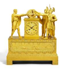 Prévost Watteau. BRONZE MONUMENTAL PENDULUM CLOCK WITH THE OATH OF THE HORATII