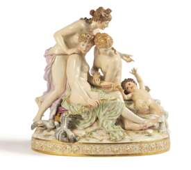 Meissen. LARGE PORCELAIN GROUP 'THREE GRACES WITH CUPID'