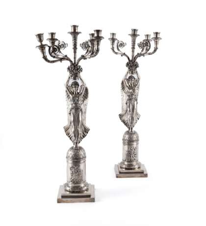 Neresheimer. COUPLE OF EXCEPTIONAL SILVER GIRNANDOLES WITH VICTORIAN STYLE EMPIRE - photo 2