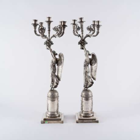 Neresheimer. COUPLE OF EXCEPTIONAL SILVER GIRNANDOLES WITH VICTORIAN STYLE EMPIRE - photo 3