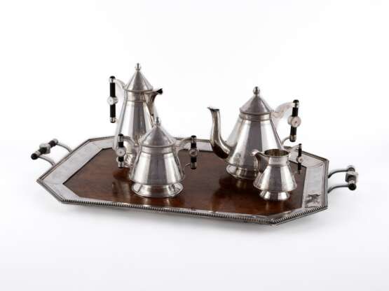 Erik August Kollin. LARGE SILVER COFFEE AND TEA SERVICE WITH TRAY - фото 2