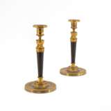 France. COUPLE OF BRONZE CANDELSTICKS EMPIRE WITH HERMAS - фото 2