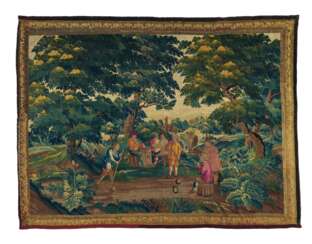 Flanders. SILK TAPESTRY WITH CROQUET SET AFTER DAVID TENIERS THE YOUNGER